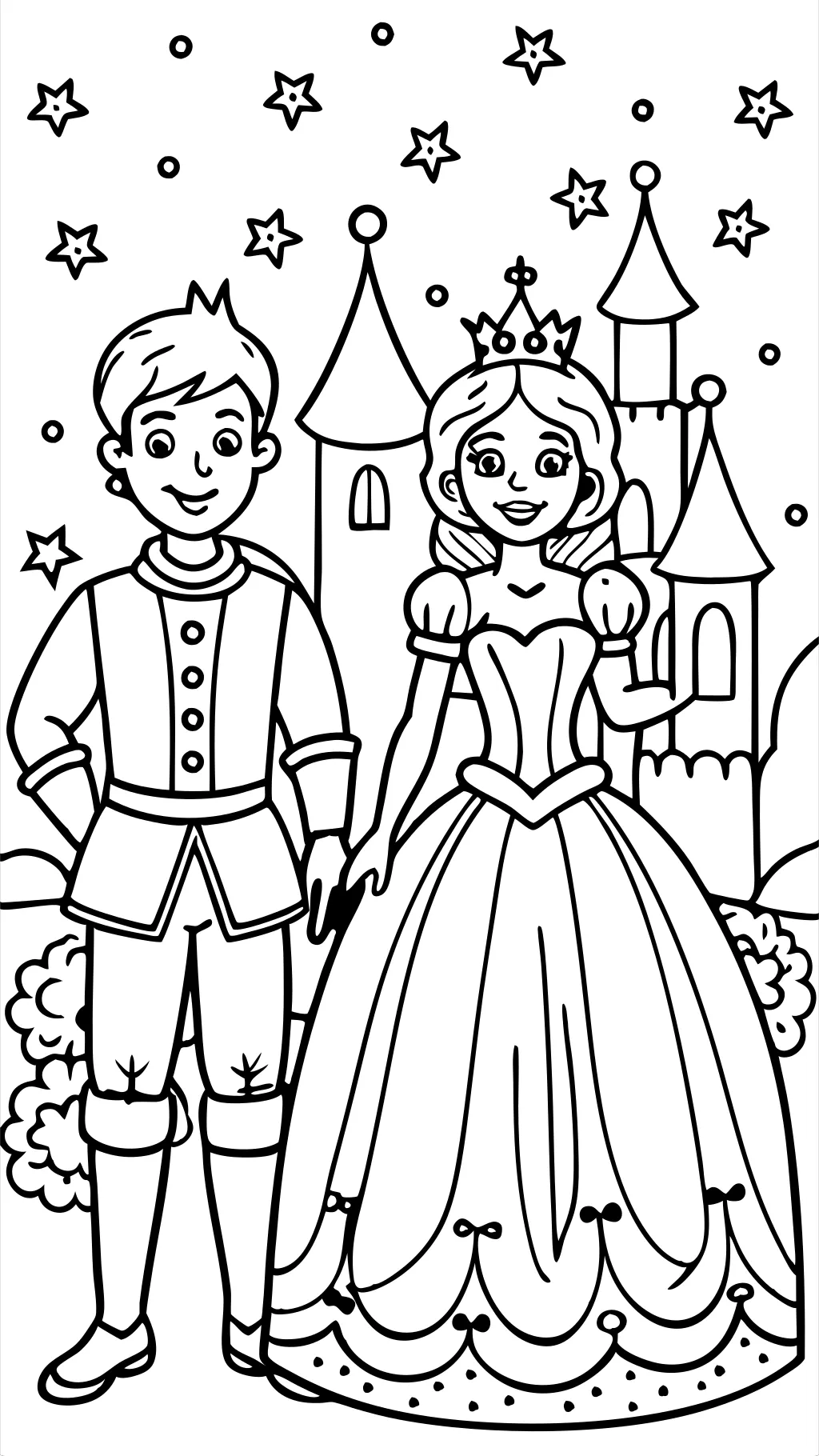 príncipes y princesas para colorear